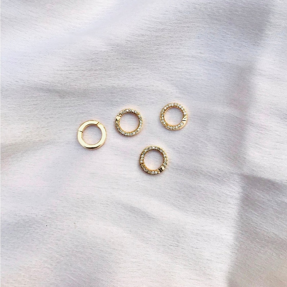 Single Sided Diamond Clasp 14k Gold Clasp, lock